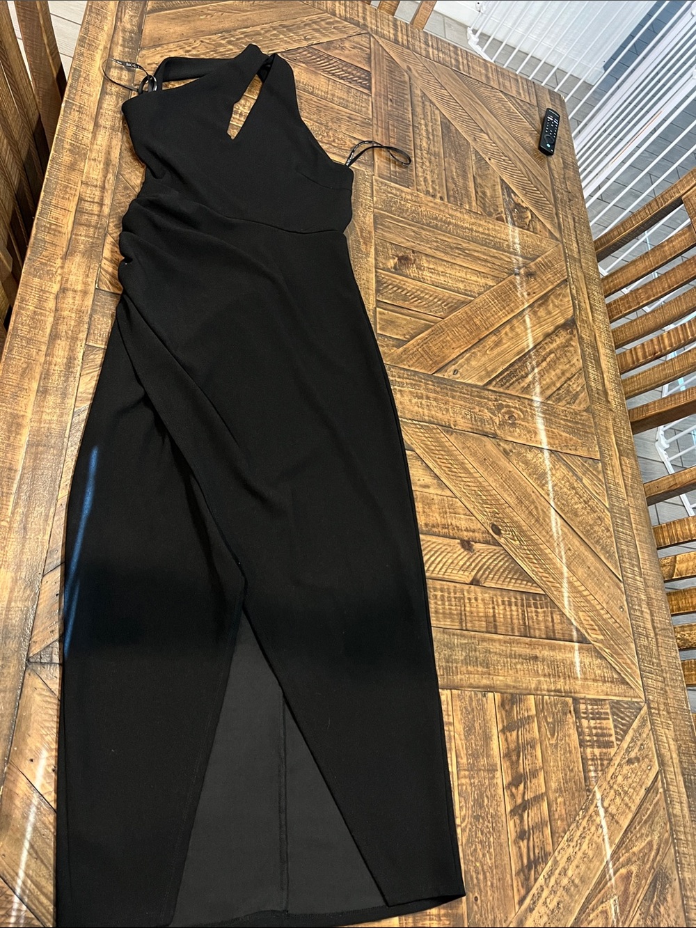 RACHEL Rachel Roy Black Asymmetric Midi Dress